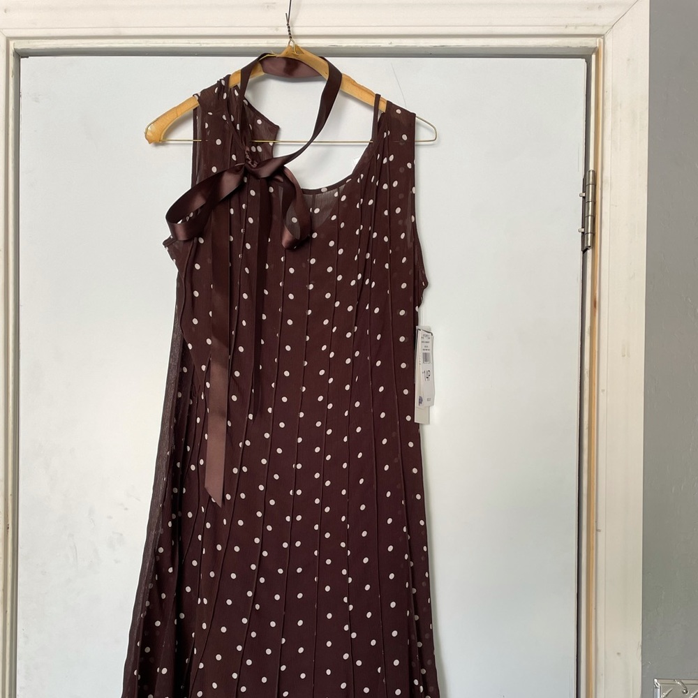 Brown polka dot dress